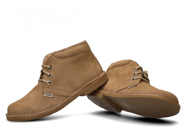 Men's ankle boot NAGABA 075 beige velours leather