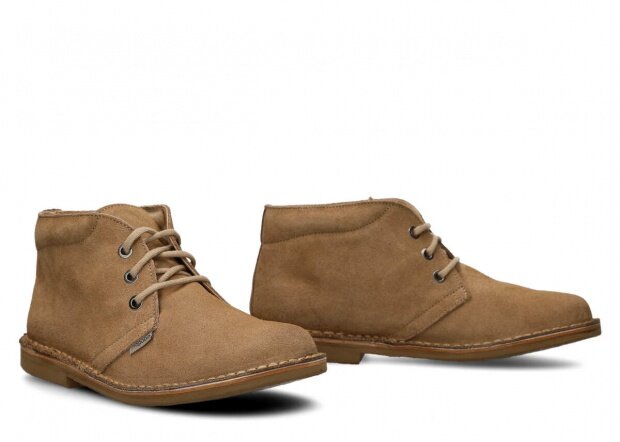 Men's ankle boot NAGABA 075 beige velours leather