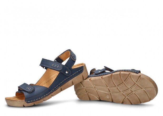 Women's sandal NAGABA 359 navy blue rustic leather
