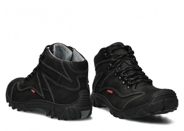 Men's trekking ankle boot NAGABA 401 black crazy leather