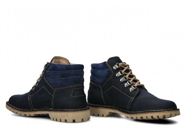 Hiking boot NAGABA 112 LUBE navy blue crazy leather