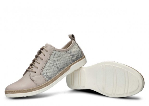 Shoe NAGABA 377 light grey rustic+white snake leather