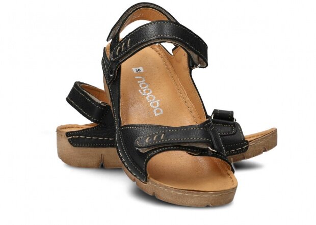 Women's sandal NAGABA 359 black rustic leather