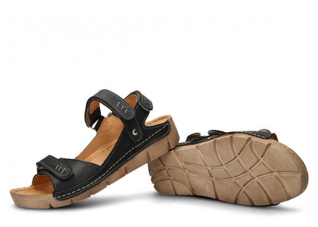 Women's sandal NAGABA 359 black rustic leather