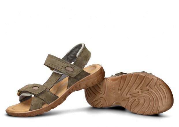 Women's sandal NAGABA 168 olive velours leather