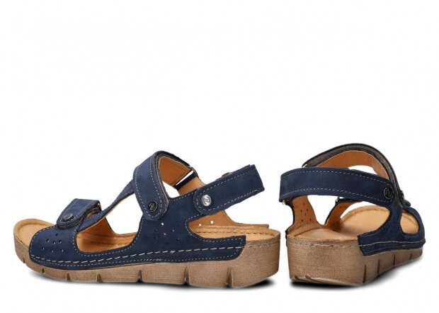 Women's sandal NAGABA 306 navy blue samuel leather