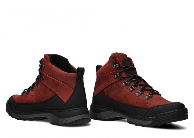 Men's trekking ankle boot NAGABA 442 red crazy leather
