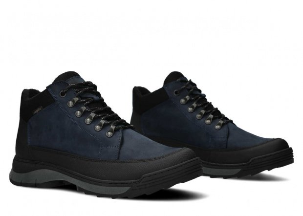 Men's trekking ankle boot NAGABA 443 navy blue crazy leather