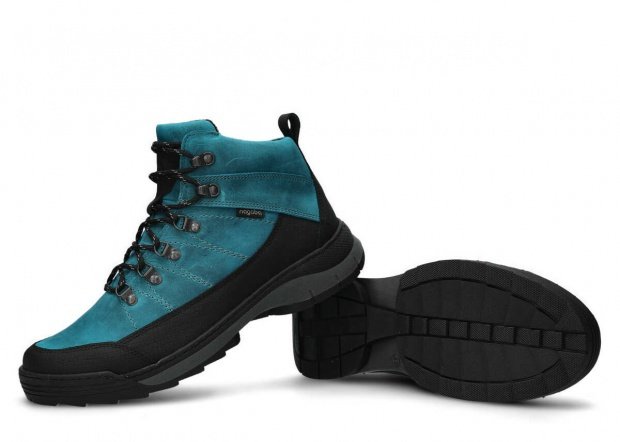 Men's trekking ankle boot NAGABA 442 turquoise crazy leather