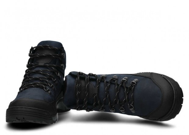 Men's trekking ankle boot NAGABA 442 navy blue crazy leather