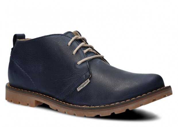 Men's ankle boot NAGABA 407 navy blue rustic leather