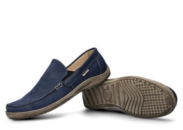 Men's shoe NAGABA 420 navy blue samuel leather
