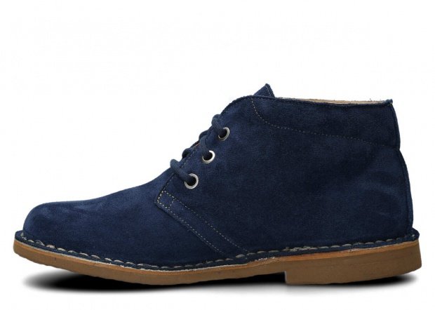 Men's ankle boot NAGABA 075 navy blue velours leather