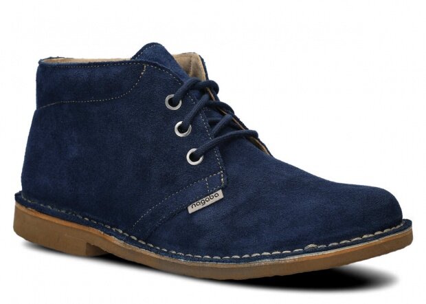 Men's ankle boot NAGABA 075 navy blue velours leather
