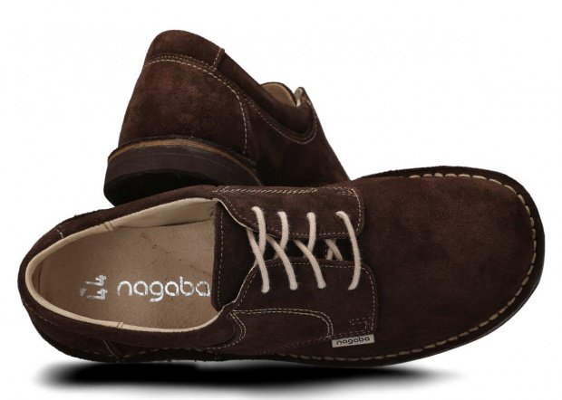 Men's shoe NAGABA 001 brown velours leather