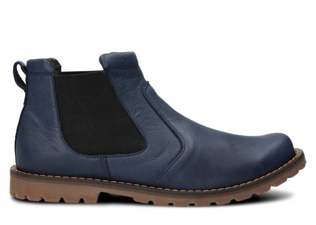 Men's ankle boot NAGABA 429 navy blue rustic leather