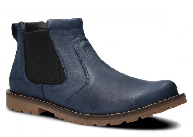 Men's ankle boot NAGABA 429 navy blue rustic leather