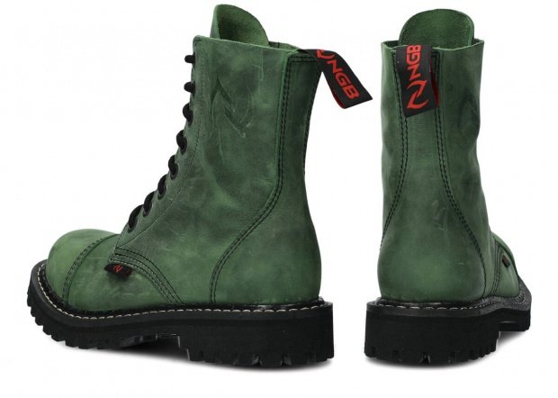Combat booty NAGABA 8H green crazy leather