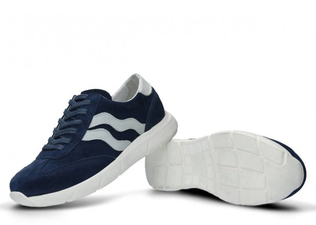Shoe NAGABA 127 navy blue velours leather
