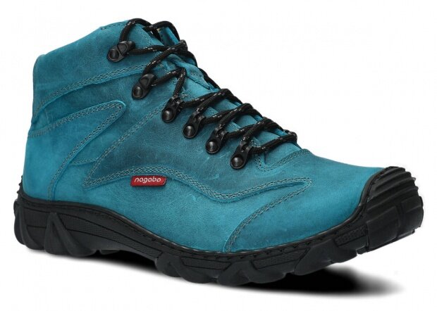 Men's trekking ankle boot NAGABA 401 turquoise crazy leather