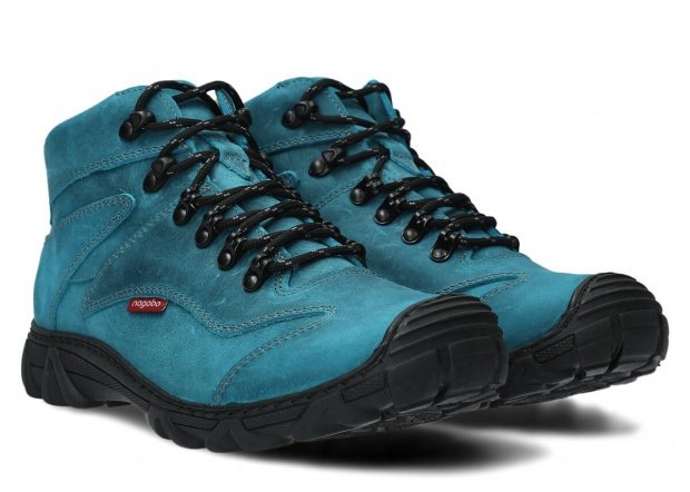 Men's trekking ankle boot NAGABA 401 turquoise crazy leather