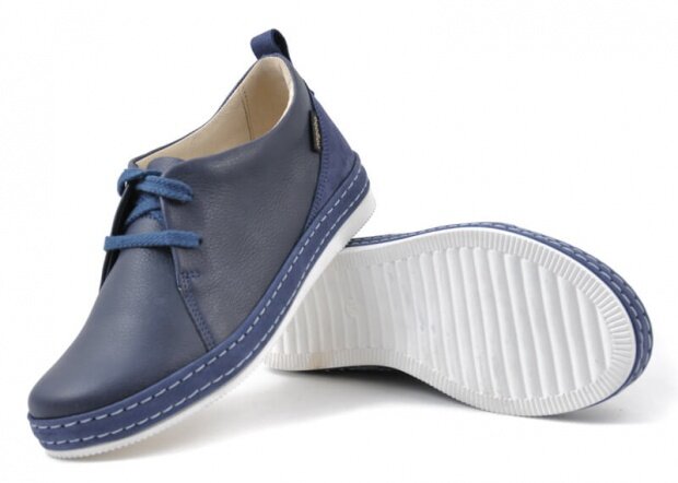 Shoe NAGABA 381/1 navy blue rustic leather