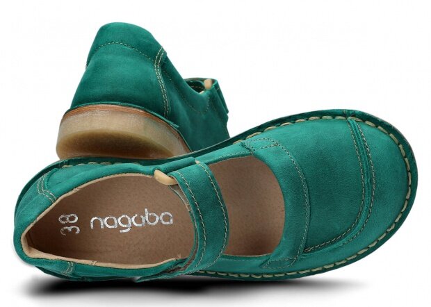 Women's shoe NAGABA 131 TOBE emerald crazy leather