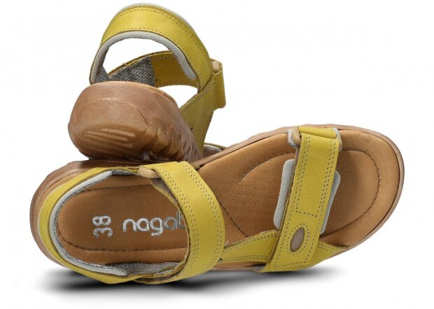 Women's sandal NAGABA 168 yellow rustic leather