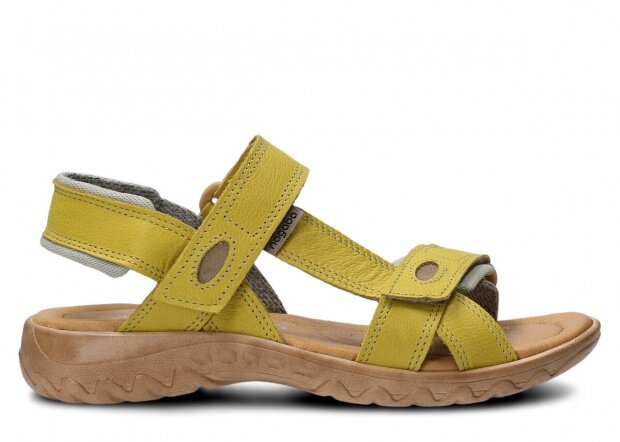 Women's sandal NAGABA 168 yellow rustic leather