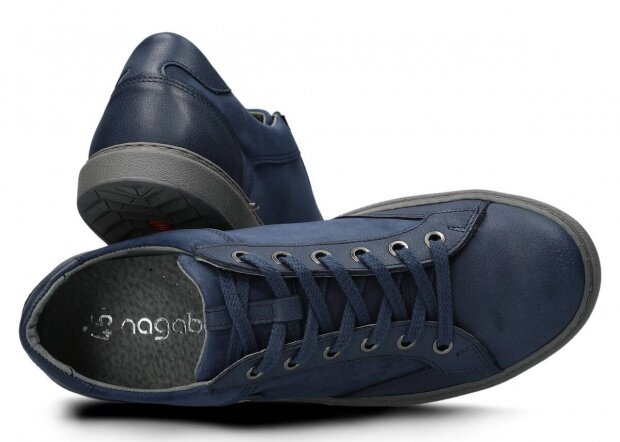 Men's shoe NAGABA 434 navy blue rustic leather
