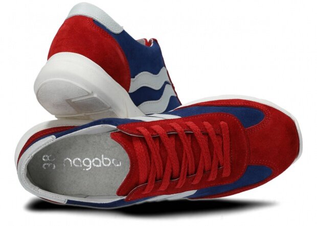 Shoe NAGABA 127 red mix velours leather