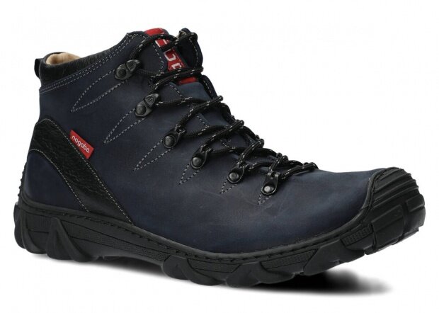 Men's trekking ankle boot NAGABA 403 navy blue crazy leather