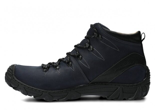 Men's trekking ankle boot NAGABA 403 navy blue crazy leather