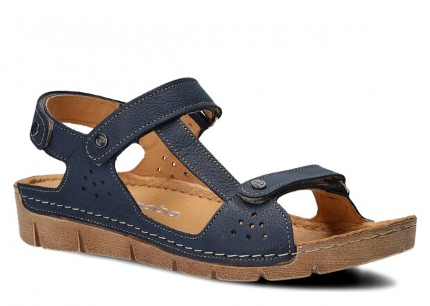 Women's sandal NAGABA 306 navy blue rustic leather