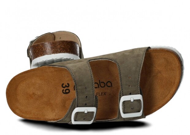 Profiled Slides NAGABA 017 khaki samuel leather s. 36-40