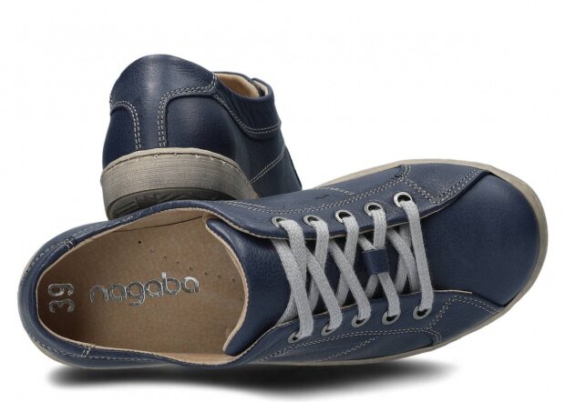 Shoe NAGABA 315 navy blue rustic leather