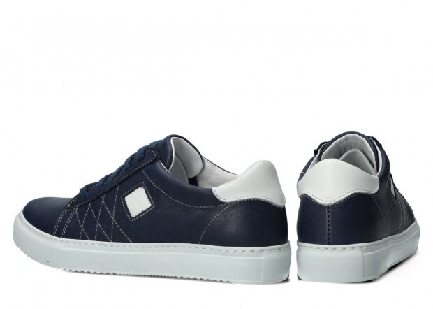 Shoe NAGABA 010 navy blue rustic leather