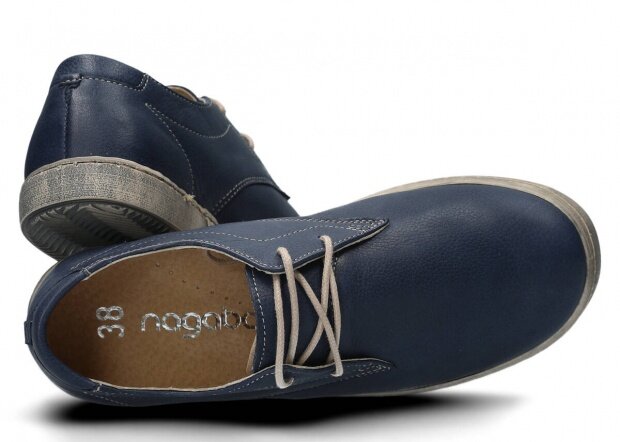 Shoe NAGABA 396 navy blue rustic leather