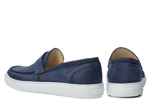 Shoe NAGABA 046 navy blue samuel leather