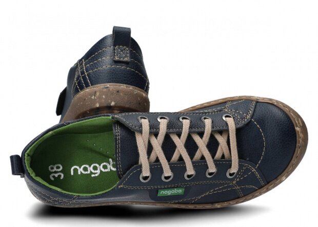 Shoe NAGABA 243 navy blue grain vegan