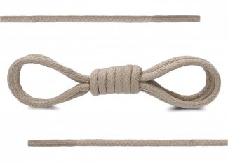SHOELACES 90CM BEIGE COTTON ROUND WAXED