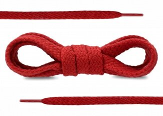 SHOELACES 130CM RED COTTON FLAT