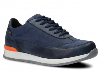 Shoe NAGABA 605<br /> navy blue samuel leather