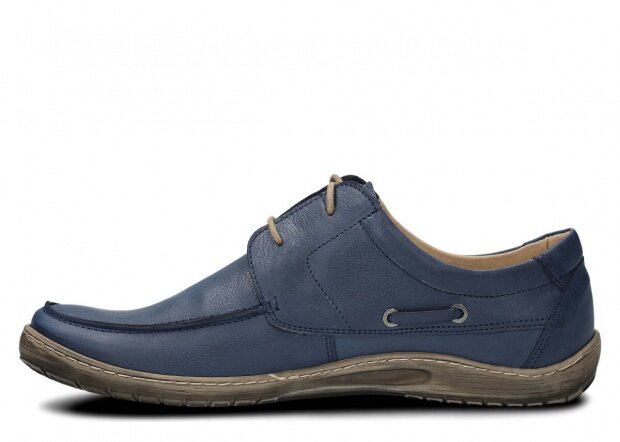 Men's shoe NAGABA 421 navy blue rustic leather