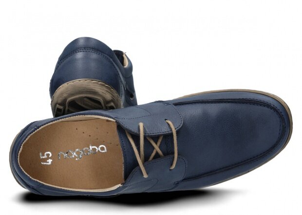Men's shoe NAGABA 421 navy blue rustic leather