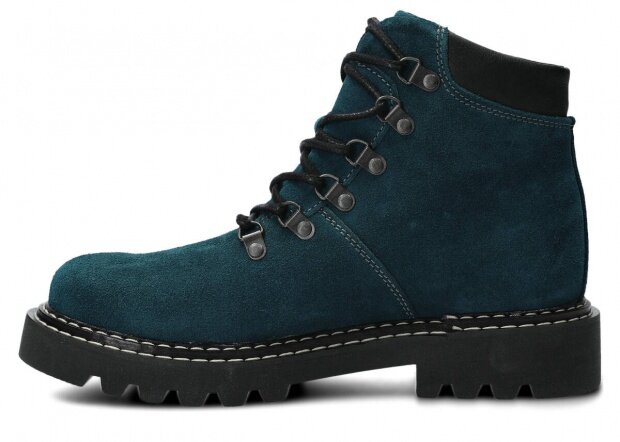 Women's ankle boot EVENEMENT EV281 turquoise velours leather