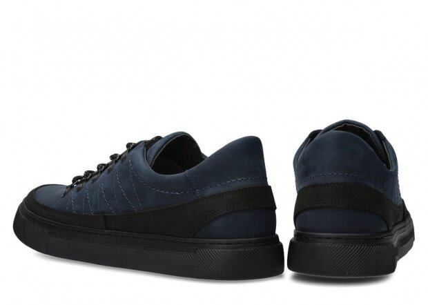 Men's shoe NAGABA 463 navy blue crazy leather