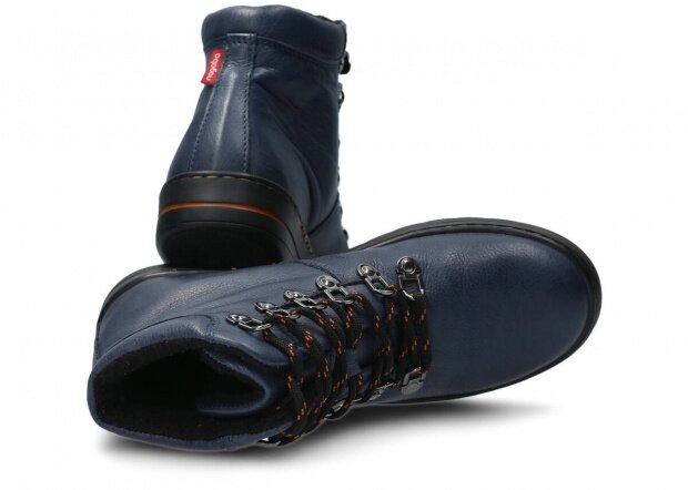 Trekking ankle boot NAGABA 281 navy blue rustic leather