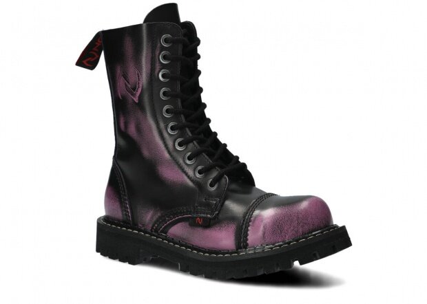 Combat booty NAGABA 10H purple-black kabir leather