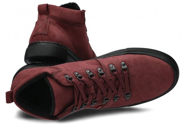 Men's trekking ankle boot NAGABA 4181 burgundy samuel leather